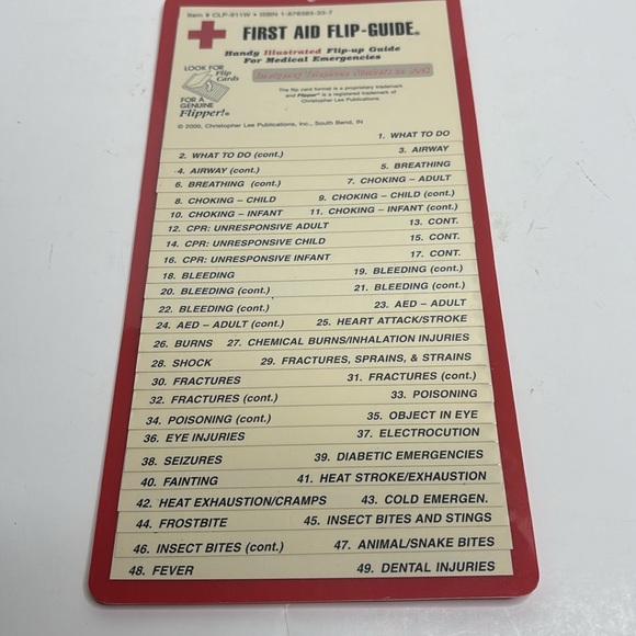 First Aid Flip-Guide | Vintage Babysitter Magnet | Handy Illustrated Medical NWT - Picture 6 of 6